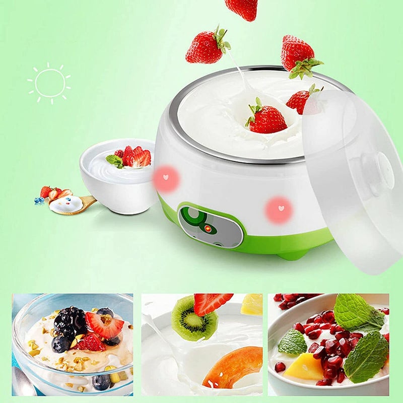 FEBLICH Yogurt Maker Machine With Stainless Steel Inner Container With Temperature Control Electric Yogurt Maker DIY Maker For Home Kitchen 1 Liter Automatic Yogurt Maker - Image 3
