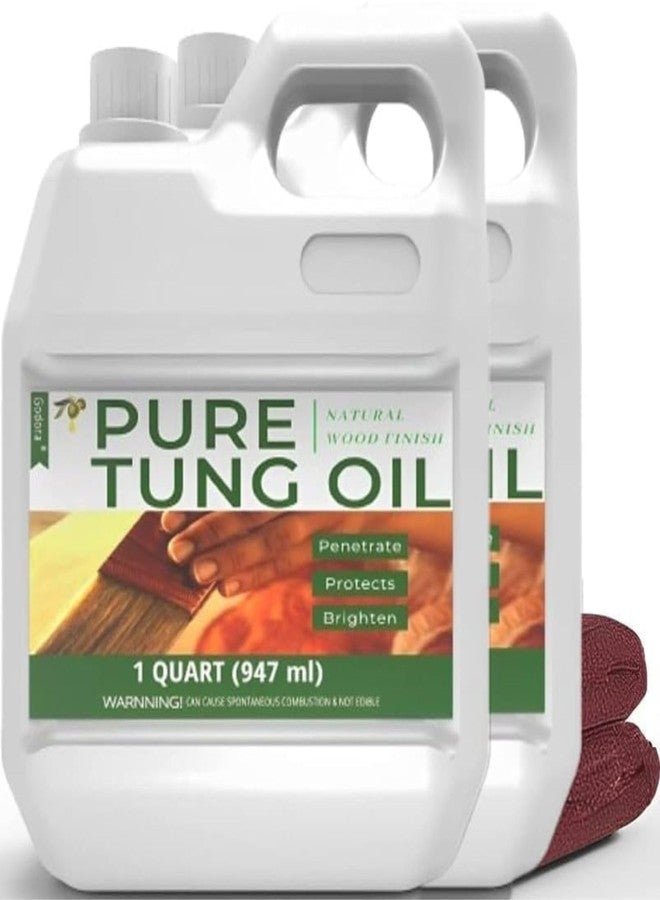 Godora 2 Pcs 32 oz Pure Tung Oil for Wood Finishing, Wood Sealer for Indoor & Outdoor Favored by Craftsmen, Waterproof Tung Oil for Wood Products, Food Safety Tung Oil for Furniture & Floor - Image 1