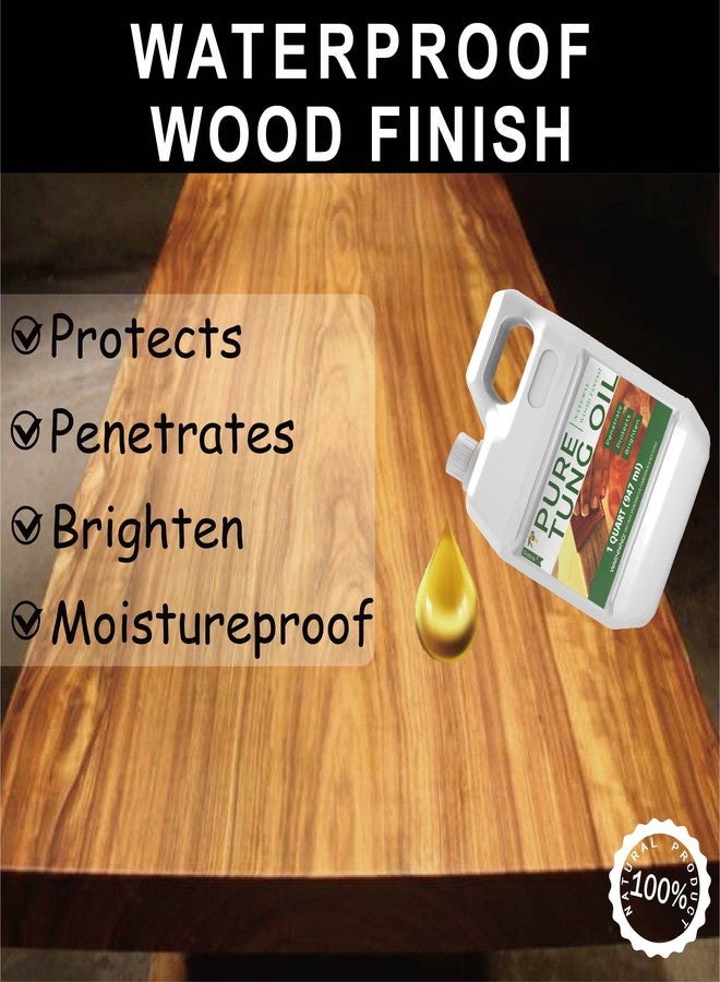 Godora 2 Pcs 32 oz Pure Tung Oil for Wood Finishing, Wood Sealer for Indoor & Outdoor Favored by Craftsmen, Waterproof Tung Oil for Wood Products, Food Safety Tung Oil for Furniture & Floor - Image 3