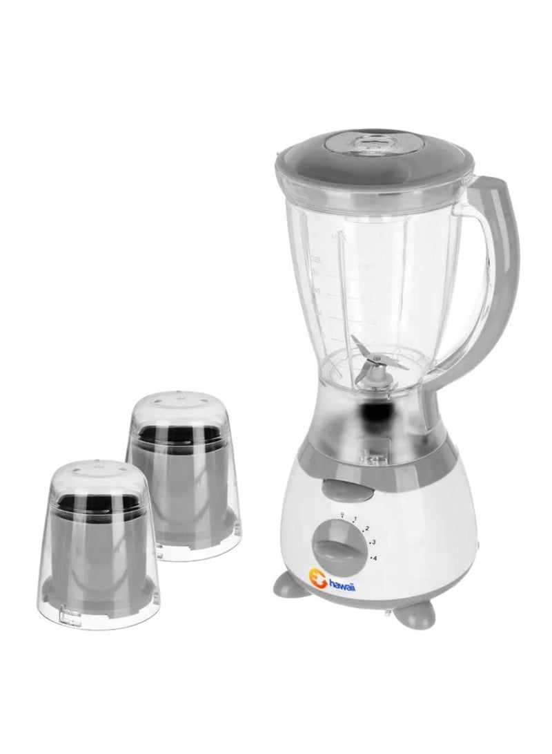 Hawaii Hawaii Blender with 400 Watt Motor, Large Capacity Bowl, Multi-Speed Settings, Stainless Steel Blade (Gray) - Image 1