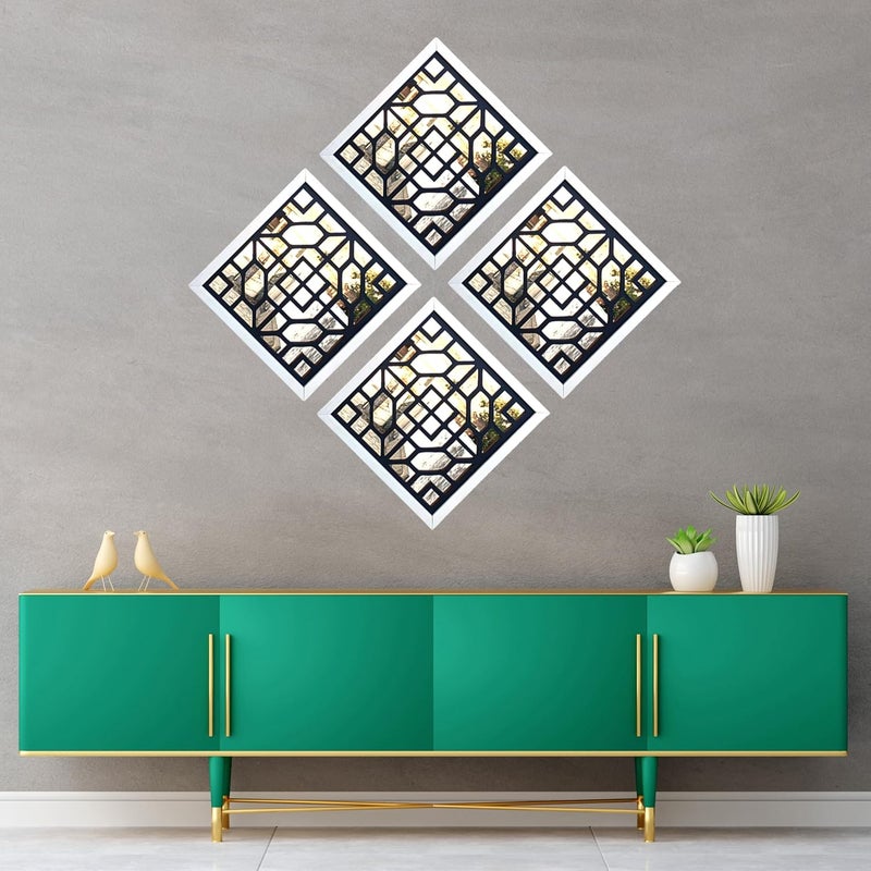 Laser Mania Laser Mania Mirror Frame Wall Decor 10Inch Decorative Mirror Frames Stylish Wall Art for Living Room Bedroom and Hallway Frames Set of 4  - Image 3