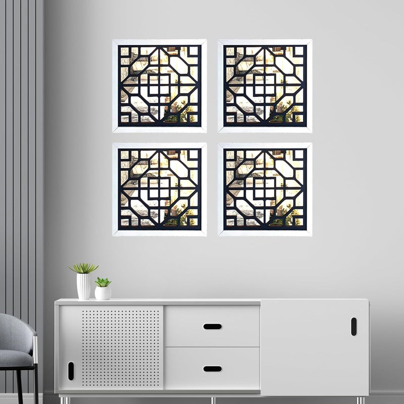 Laser Mania Laser Mania Mirror Frame Wall Decor 10Inch Decorative Mirror Frames Stylish Wall Art for Living Room Bedroom and Hallway Frames Set of 4  - Image 4