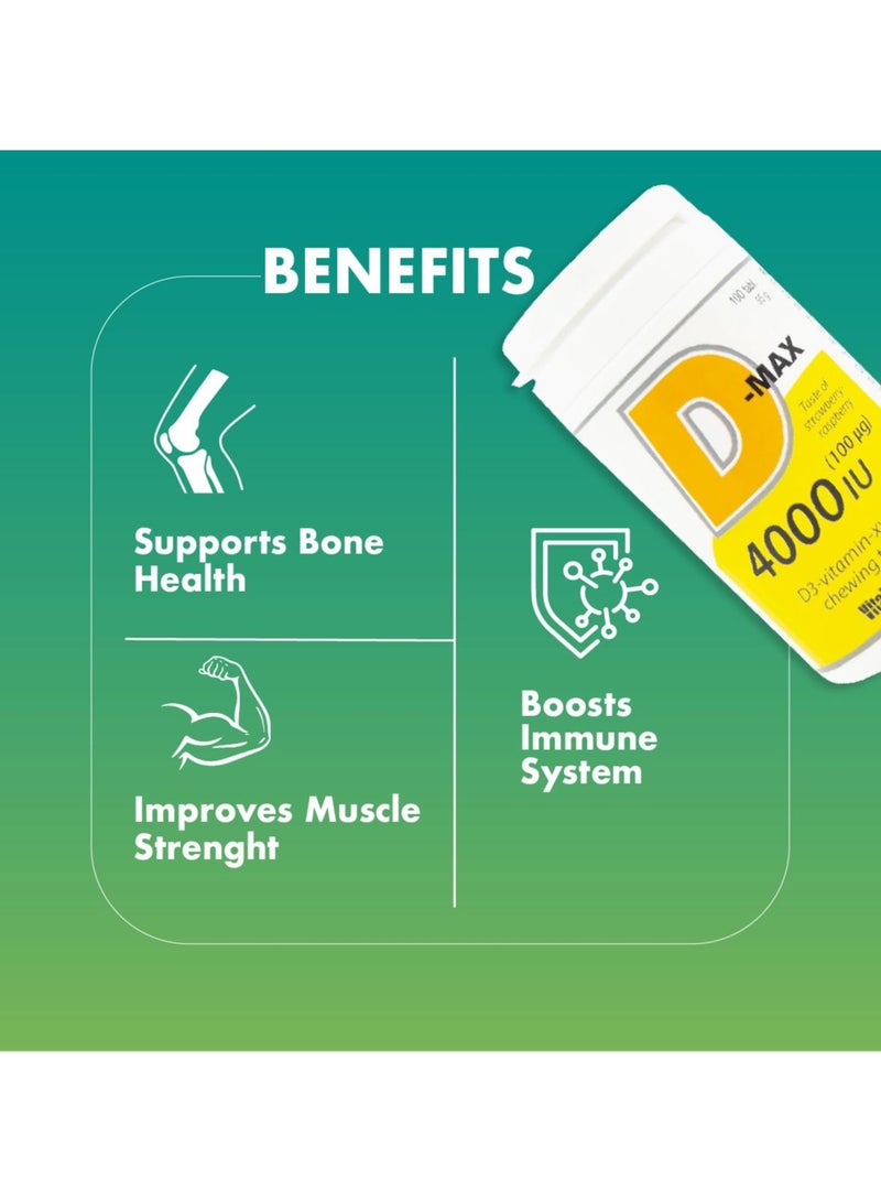 Vitabalans D-Max Vitamin D3 4000 IU Muscle Growth 100 Tablets  - Image 3