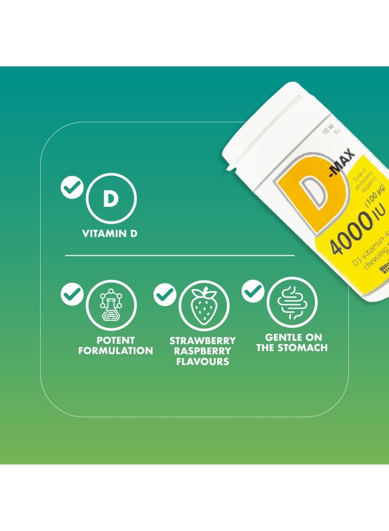 Vitabalans D-Max Vitamin D3 4000 IU Muscle Growth 100 Tablets  - Image 2