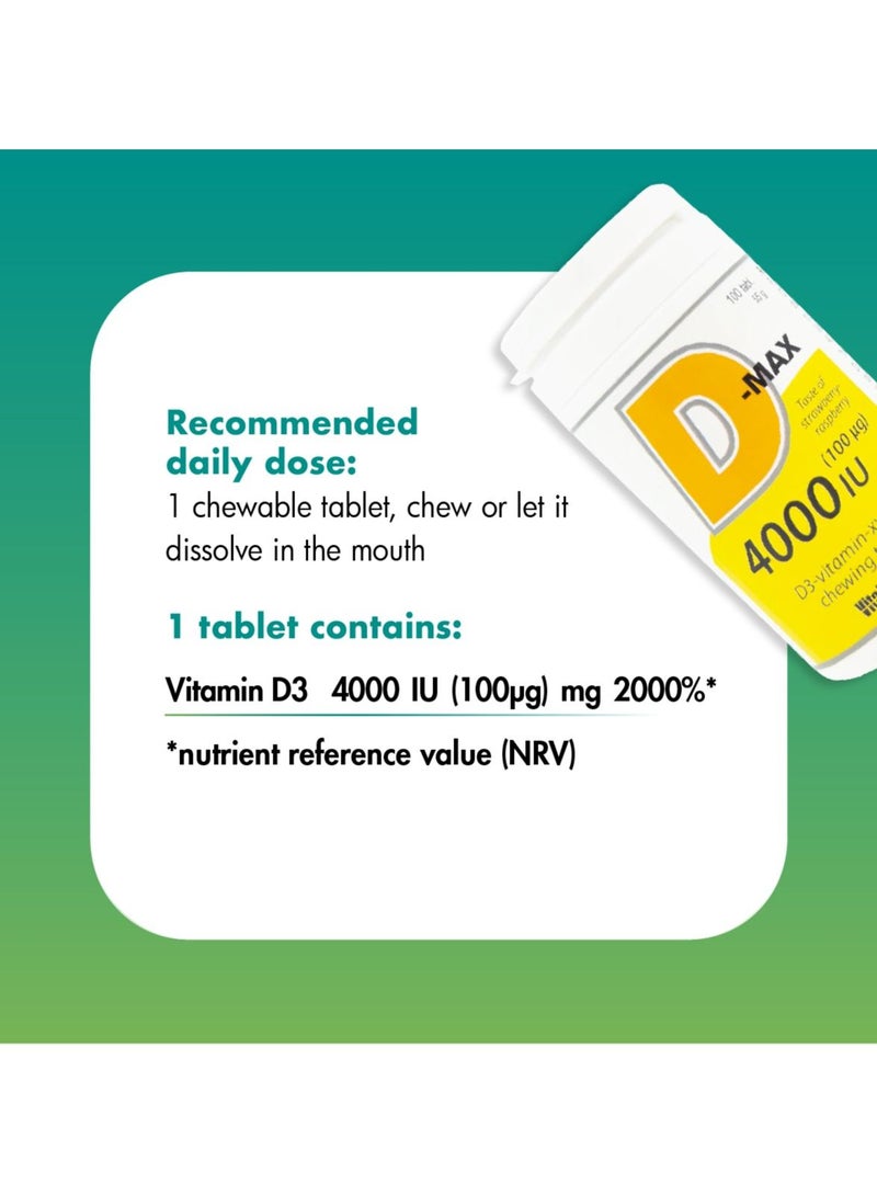 Vitabalans D-Max Vitamin D3 4000 IU Muscle Growth 100 Tablets  - Image 5