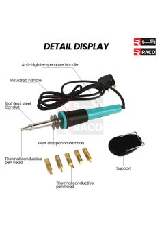 RACO RACO Soldering Iron Set 30W Wood Burning Pen Set Soldering Iron Tool Set Woodburning Solder Pen With 5 Tips for DIY  - Image 3