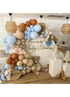 Zeemey 139-pcs Metallic White Blue Latex Decorative Balloon Arch Garland Set - Perfect for Graduation Baby Shower Wedding Birthday Bachelorette Party Backdrop Decoration - Suitable for Indoor and Outdoor  - Image 1