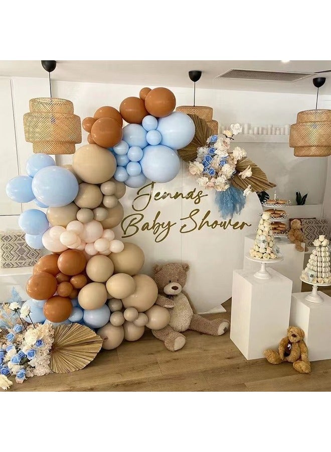 زيمي 139 قطعة من البالونات المعدنية باللون الأبيض والأزرق اللاتكس المزخرفة - مثالية للتخرج وحفلات استقبال المولود الجديد وحفلات الزفاف وأعياد الميلاد وحفلات العزوبية - مناسبة للداخلية والخارجية - Image 1
