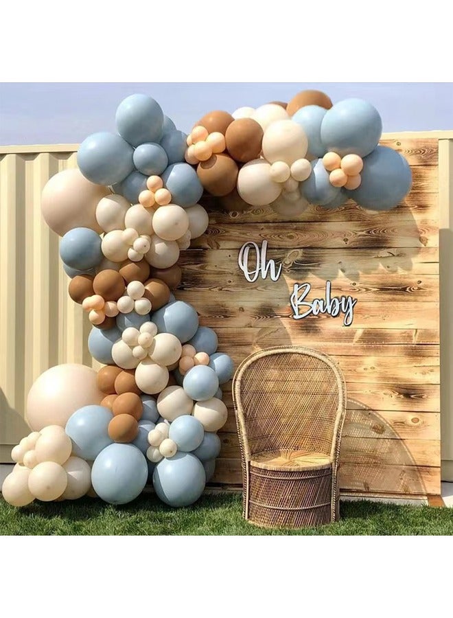 زيمي 139 قطعة من البالونات المعدنية باللون الأبيض والأزرق اللاتكس المزخرفة - مثالية للتخرج وحفلات استقبال المولود الجديد وحفلات الزفاف وأعياد الميلاد وحفلات العزوبية - مناسبة للداخلية والخارجية - Image 3