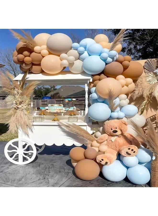 زيمي 139 قطعة من البالونات المعدنية باللون الأبيض والأزرق اللاتكس المزخرفة - مثالية للتخرج وحفلات استقبال المولود الجديد وحفلات الزفاف وأعياد الميلاد وحفلات العزوبية - مناسبة للداخلية والخارجية - Image 4