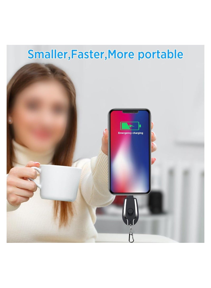 Raxoom Portable Mini Keychain Power Banks, Charge Emergency 1500mah Emergency Pod, Charger for Android Phones, Ultra-Compact External Fast Charging, Key Ring Cell Phone Charger-Type C  - Image 4