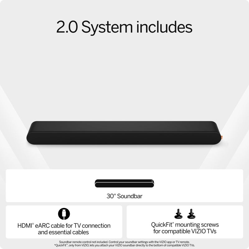 VIZIO 2.0 Soundbar w/Dolby Atmos & DTS:X, Bluetooth Speaker, QuickFitâ„¢ Compatible â€“ SV200M-08 (New, 2024 Model) - Image 2