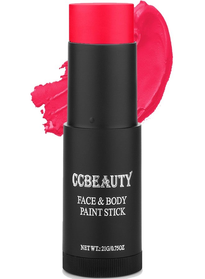 CCBeauty Neon Pink Face Body Paint Stick Oil, Hot Pink Eye Black, Face Painting Kit Glow in the Black Lights Clown Makeup, Halloween Hypoallergenic Foundation for Cosplay Costume Parites - Image 1