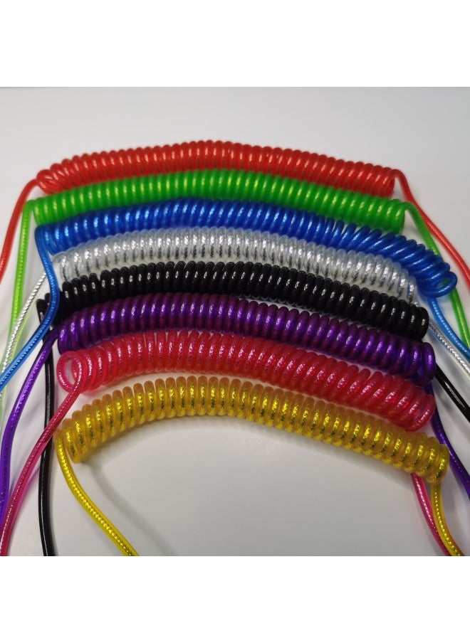 Straight Head Color Spring Line 1.5 Meters AUX Audio To Record Line 3.5mm Male To Male Telescopic Car Connection Line-Color:White-Length:1.5 M  - Image 5