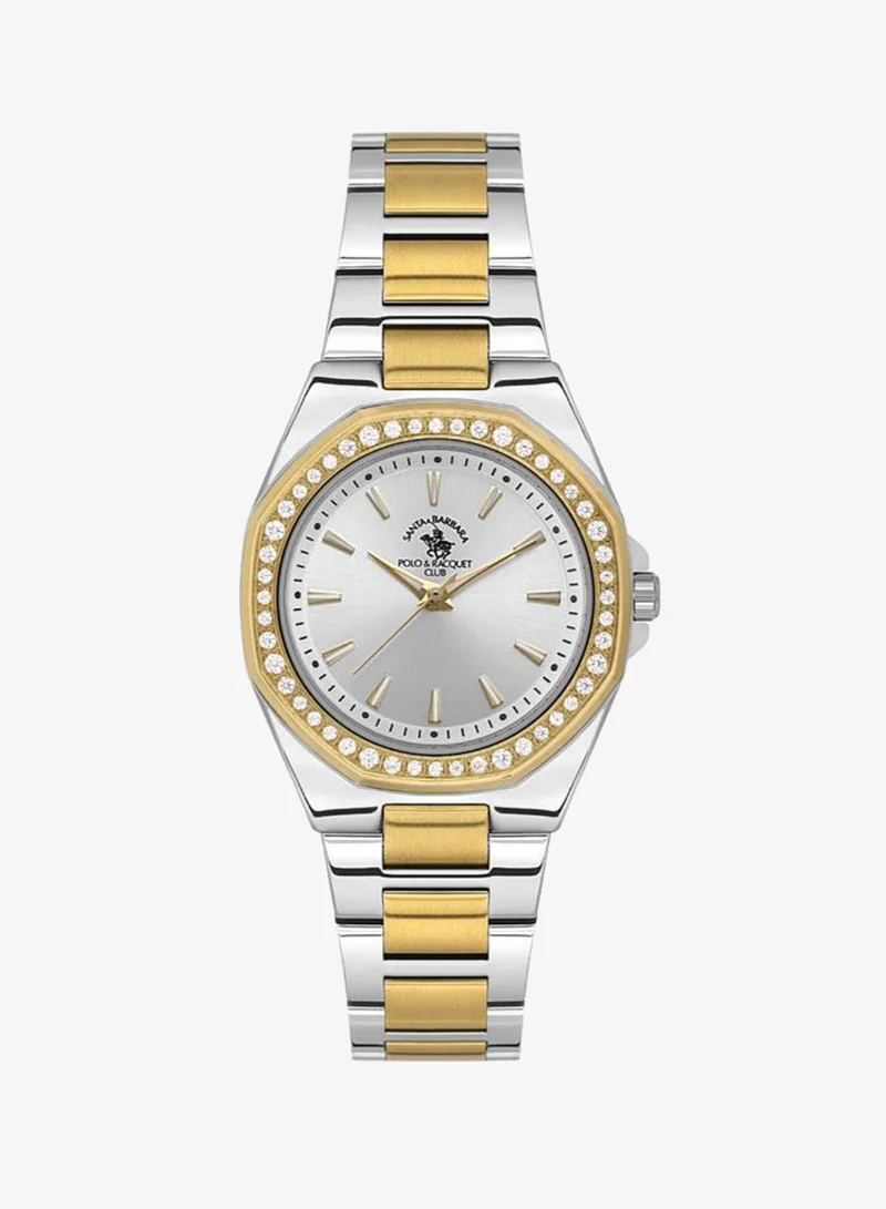 SANTA BARBARA POLO & RACQUET CLUB Santa Barbara Polo & Racquet Club - Unique Women's Watch | Stainless Steel Band with Steel Case | Analog | Round Dial | Mineral Glass | Japanese Quartz | Water Resistance 50 Meters
