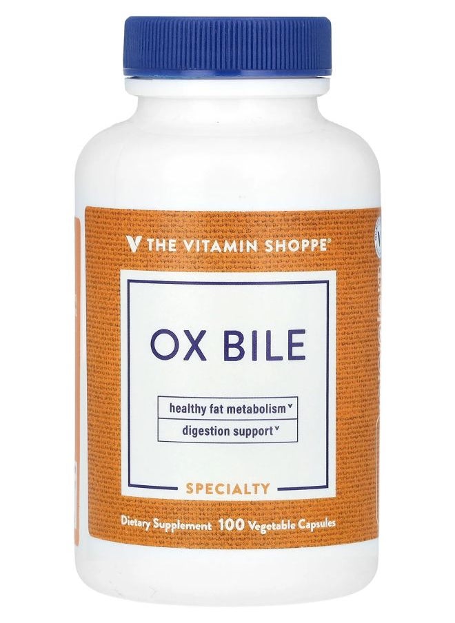 The Vitamin Shoppe Ox Bile 100 Vegetable Capsules 