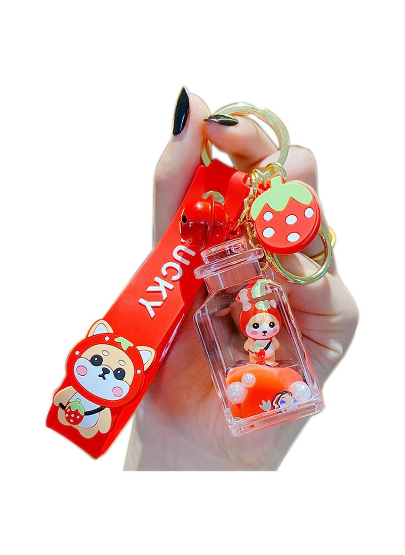 KASTWAVE - Cute Keychain, Creative Kawaii Shiba Inu Liquid Floating Keychain, Acrylic Shiba Inu Decoration Car Key Ring Bag Pendant Key Holder Strap - Image 1