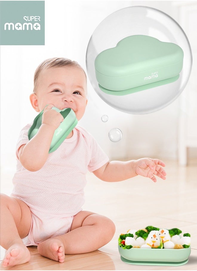 2 PCS Baby Food Containers, Baby Feeding Bowl with Suction Base, Toddler Feeding and Lid, Silicon Bowl for Kids Self Feeding, Includes Versatile Baby Food Scissors