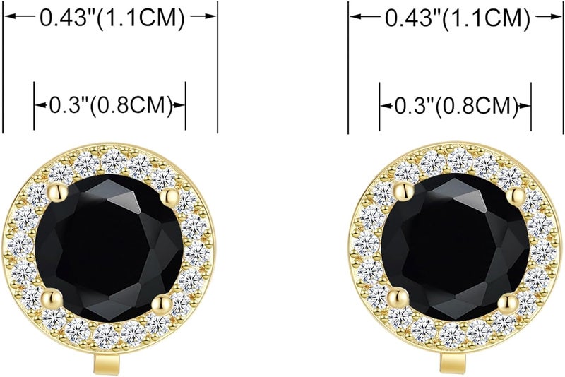YOQUCOL 8MM Cubic Zirconia Crystal Clip On Stud Earrings Round Non Pierced Earrings for Women - Image 2