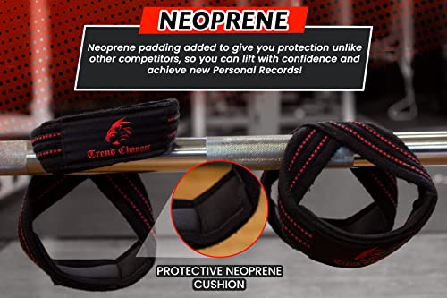 Trend Changer Figure 8 Lifting Strap Padded Deadlift Straps Heavy Duty Weight Lifting Straps Strongman Axle Bar Straps Weightlifting Wrist Wraps (Small (Upto 6.0'' Wrist Circumference), Gray Camo) - Image 4