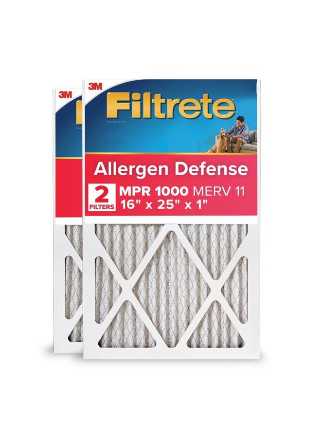 FILTRETE 16X25X1, Ac Furnace Air Filter, Mpr 1000, Micro Allergen Defense, 2-Pack (Exact Dimensions 15.719 X 24.72 0.84)"Min 1 year manufacturer warranty" - Image 1