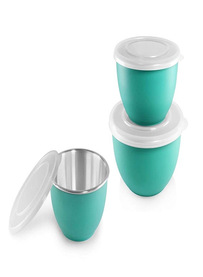 Koko Microwave Bowl with Lid Set of 3 Pcs. (Green) - Image 1