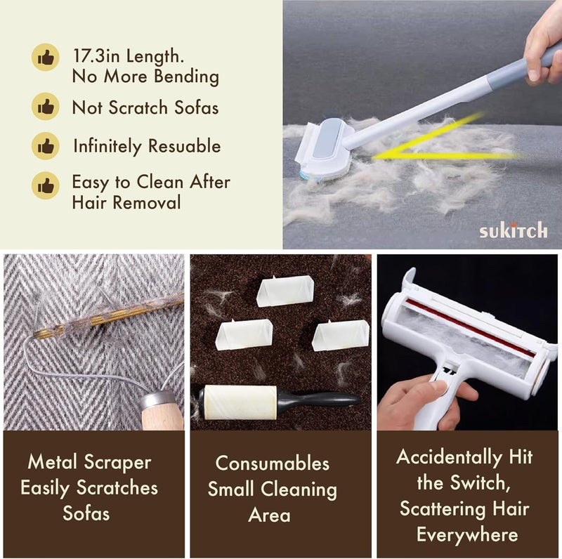 sukitch Cleaner Pro Pet Hair Remover, Multi-in-One Brush for Cat & Dog - Easy-to-Use, Highly Efficient, Portable, Cleaning, and Washable Tool for Lint, Fur on Couch, Carpet, Mat, Car, Furniture - Image 3