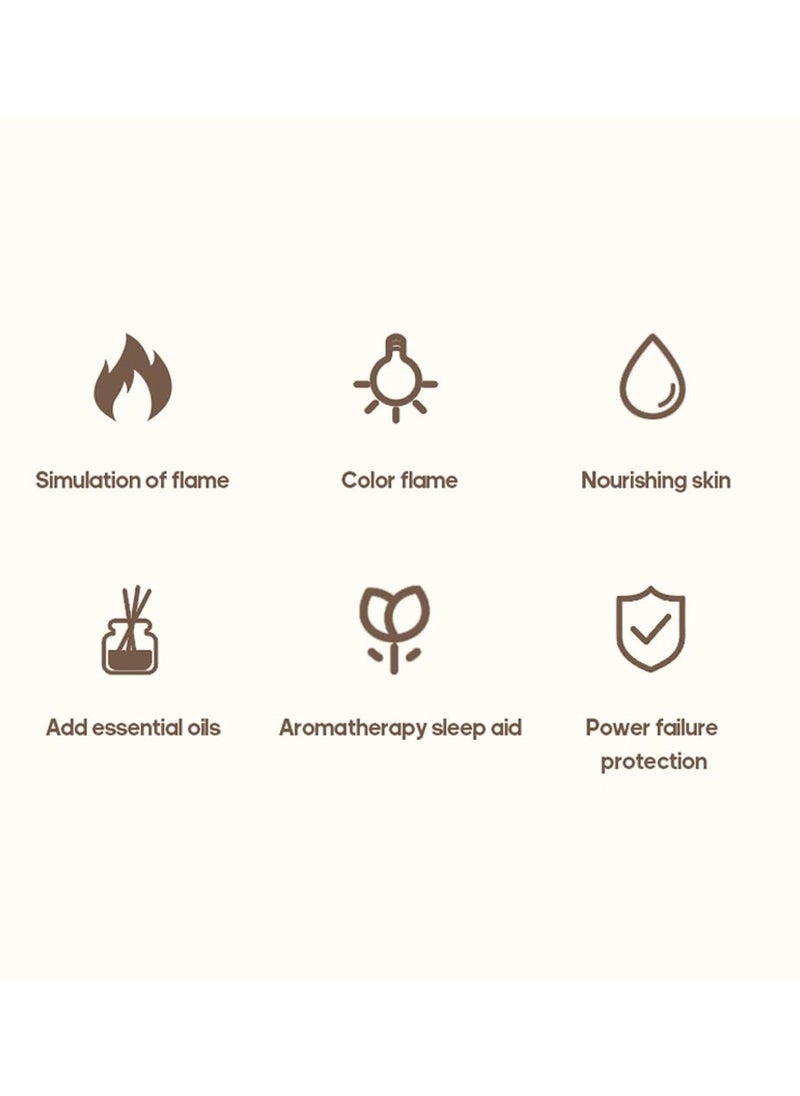 Generic - Simulation Flame Aromatherapy Machine, Flame Humidifier, Aroma Diffuser Essential Oil Air Humidifier ，Aromatherapy Machine Humidifier  With Colorful Ambient Light. - Image 1