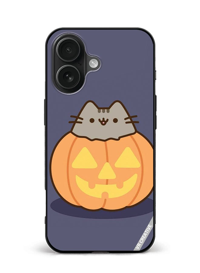 Protective Case Cover For Apple iPhone 16 Plus Halloween Pumpkin Design Multicolour