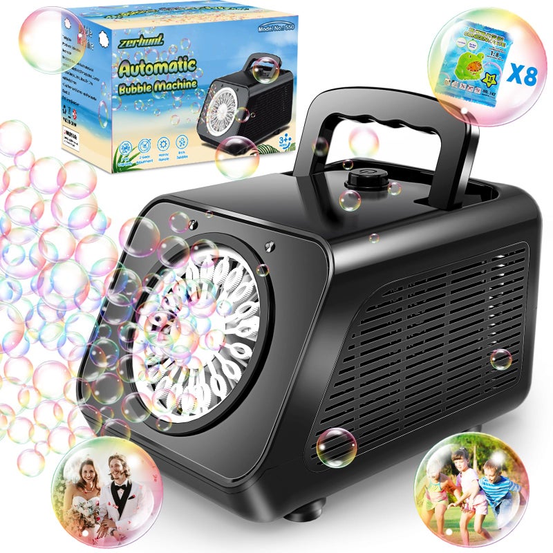 Zerhunt Automatic Bubble Machine for Parties Portable DualSpeed Mode Bubble Maker 20000 Bubbles Per Min for Weddings Birthday Outdoor Fun Toddlers Kids Durable Bubble Toys - Image 3