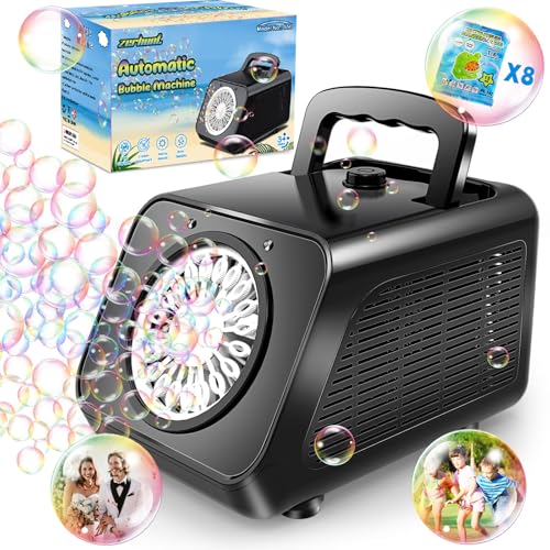 Zerhunt Automatic Bubble Machine for Parties Portable DualSpeed Mode Bubble Maker 20000 Bubbles Per Min for Weddings Birthday Outdoor Fun Toddlers Kids Durable Bubble Toys - Image 1
