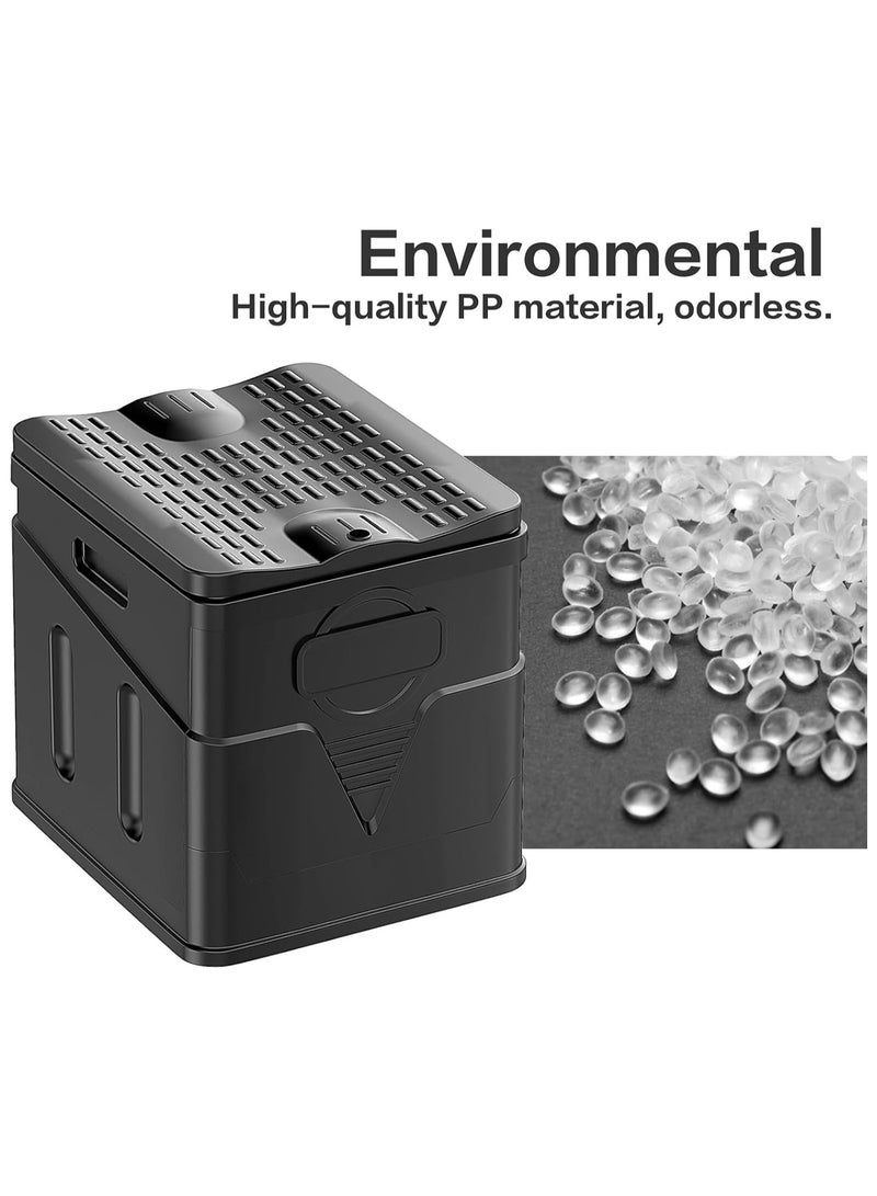 يواوليتي مرحاض سفر مع غطاء، مرحاض محمول للطوارئ، مقعد مرحاض للتدريب، مرحاض محمول للسفر، التنزه، التخييم (أسود) - Image 3