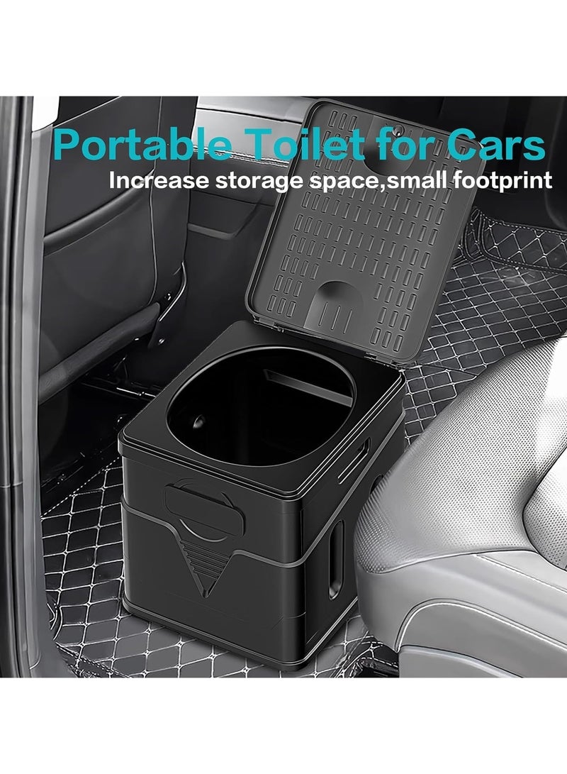 يواوليتي مرحاض سفر مع غطاء، مرحاض محمول للطوارئ، مقعد مرحاض للتدريب، مرحاض محمول للسفر، التنزه، التخييم (أسود) - Image 2