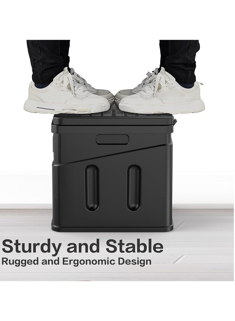 يواوليتي مرحاض سفر مع غطاء، مرحاض محمول للطوارئ، مقعد مرحاض للتدريب، مرحاض محمول للسفر، التنزه، التخييم (أسود) - Image 5