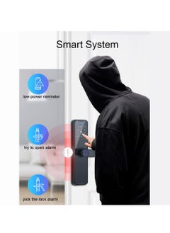 KASTWAVE Tuya Fingerprint Lock Indoor Electronic Lock Smart Fingerprint Password Card Mechanical Key Touchscreen Keypad Door Lock for Home Hotel Office Door  - Image 2