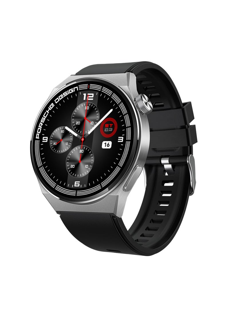 Generic - GT8 Porsche Smartwatch Bluetooth HR Sport Waterproof Silver - Image 1