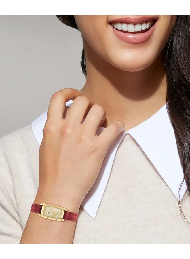COACH  Cadie Coach Quartz Movement Watch for Women CADIE Collection with Red Leather Bracelet - 14504025 for Women | Best Price UAE