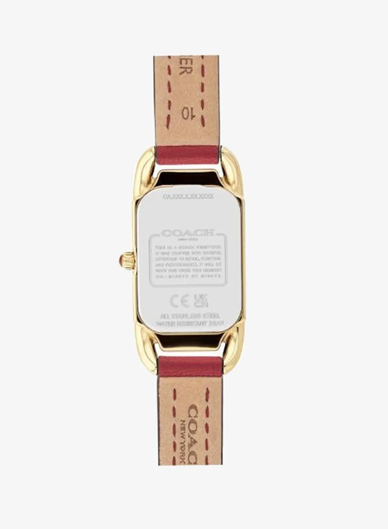 COACH Cadie Coach Quartz Movement Watch for Women CADIE Collection with Red Leather Bracelet - 14504025