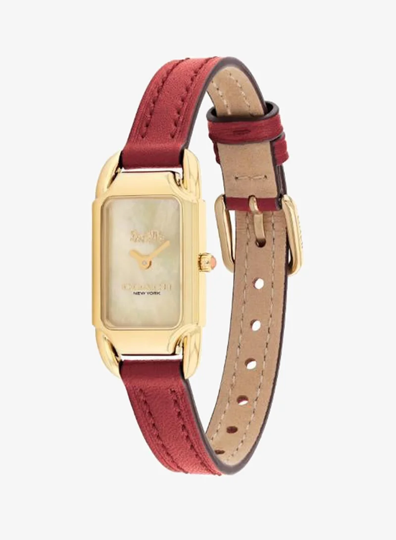 Coach  Cadie Coach Quartz Movement Watch for Women CADIE Collection with Red Leather Bracelet - 14504025 for Women | Best Price UAE