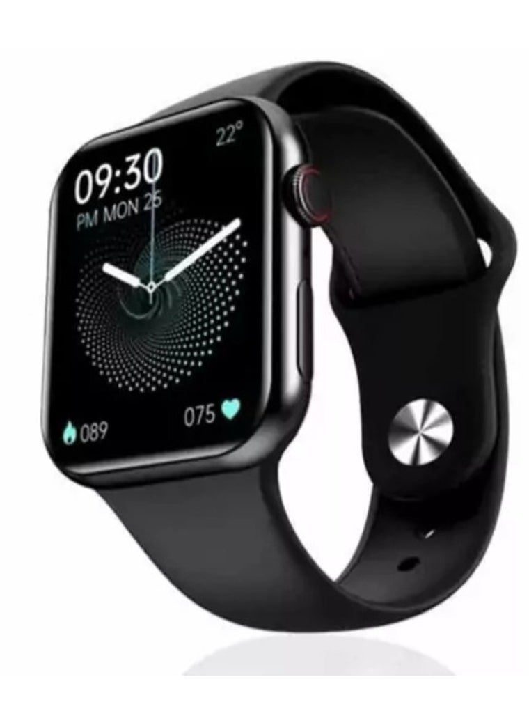 WISME ساعة ذكية 7 في 1 WS-86 ماكس مع 7 أزواج من الأساور، مقاومة للماء، عمر بطارية طويل، ساعة ذكية صحية سوداء - Image 1