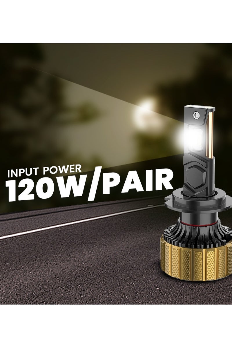 Toby's Toby’s EC60 H4 120W LED Headlights – 12,000LM Ultra Bright, IP65  Waterproof, Flicker-Free, Can-Bus Ready with Aviation Aluminum Cooling & Flicker-Free Driving Light Upgrade  - Image 2