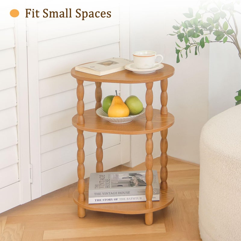 MaxSmeo End Table, Small Side Table for Small Spaces, Modern Oval Night Stand Accent Table for Living Room, Bedroom, Brown - Image 5