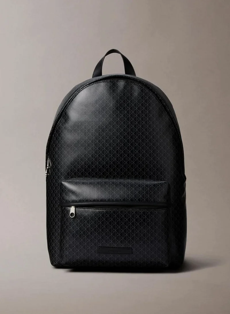 Coated Canvas Emblem Logo Backpack