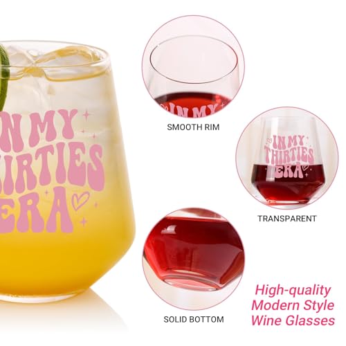 TrophyToast 30th Birthday Gifts For Her In My 30s Era Wine Glass Best 30th Birthday Gifts For Women 30 Years Old Gifts For Sister Son Daughter Mom Best Friend Birthday Glass For Decorations 18oz - Image 3