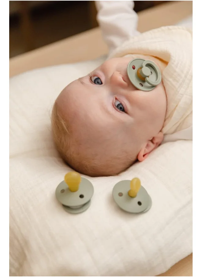 BIBS Set of 2 Pacifiers, Natural Rubber Baby Pacifier, Bpa - Free Soothers, Made In Denmark, Cloud/Blush, Size 0 - 6 Months