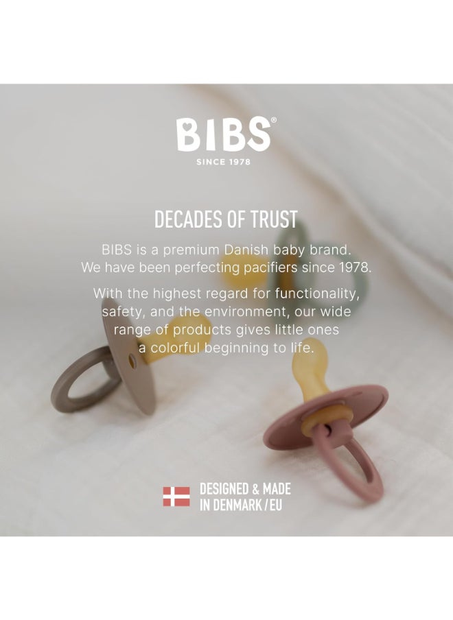 BIBS - Set of 2 Pacifiers, Natural Rubber Baby Pacifier, Bpa - Free Soothers, Made In Denmark, Cloud/Blush, Size 0 - 6 Months - Image 1