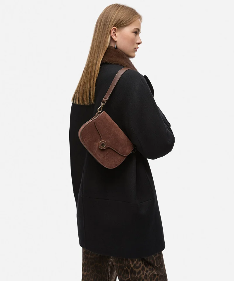ابيكول Suede-Effect Flap Bag