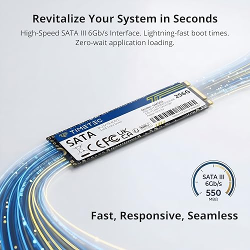 Timetec 256GB SSD 3D NAND SATA III 6Gbs M2 2280 NGFF 128TBW Read Speed Up to 550MBs SLC Cache Performance Boost Internal Solid State Drive for PC Computer Laptop and Desktop 256GB - Image 3
