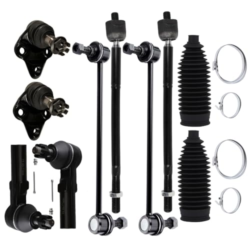 SCITOO 10-PC SET Suspension Kit fit 2009-2019 for Toyota Corolla Front Outer Inner Tie Rod End Steering Boot Lower Ball Joint Sway Bar Link - Image 1