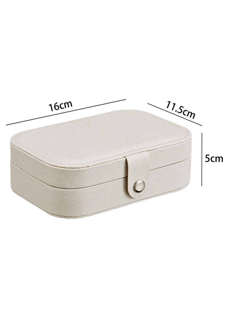 Chocisong Double Layer Travel Jewelry Organizer Box Pearlescent White  - Image 3